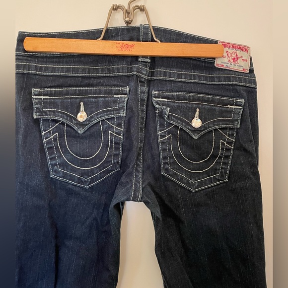 True Religion Skinny Jeans  #112790 Size 29, Swarovski Crystals, USA 99% Cotton - Picture 3 of 12